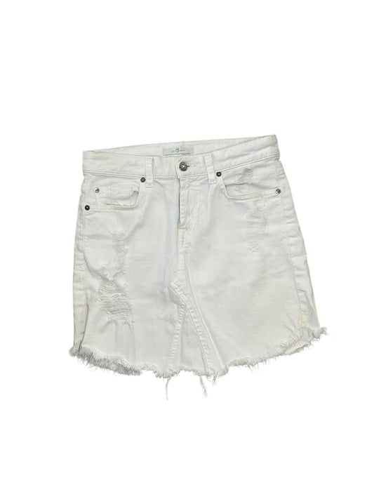 Shorts By 7 For All Mankind In White Denim, Size:Xs