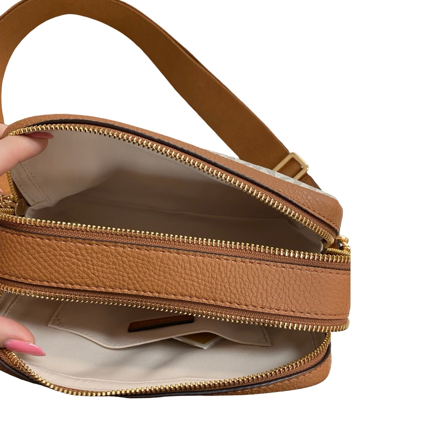 Handbag Designer By Michael Kors In Brown, Size:Small