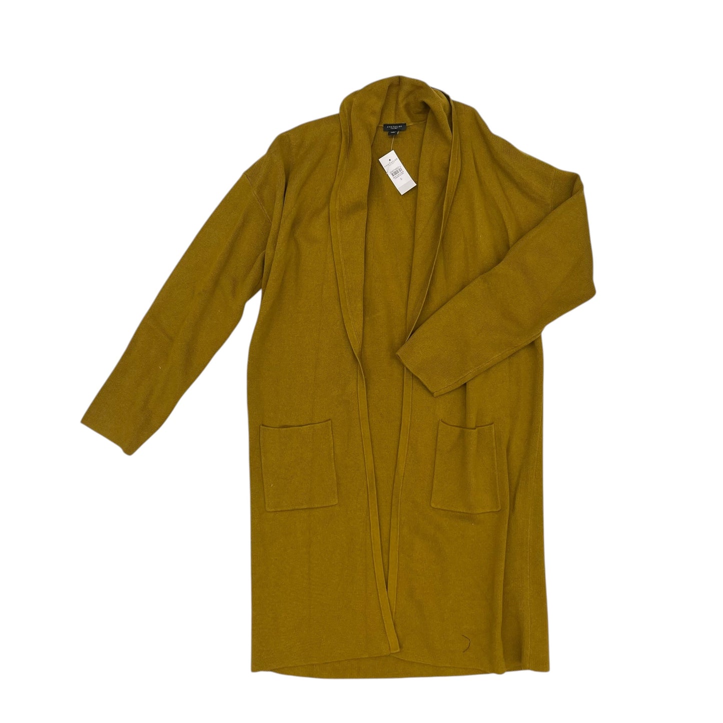 Sweater Cardigan By Ann Taylor In Gold, Size:S