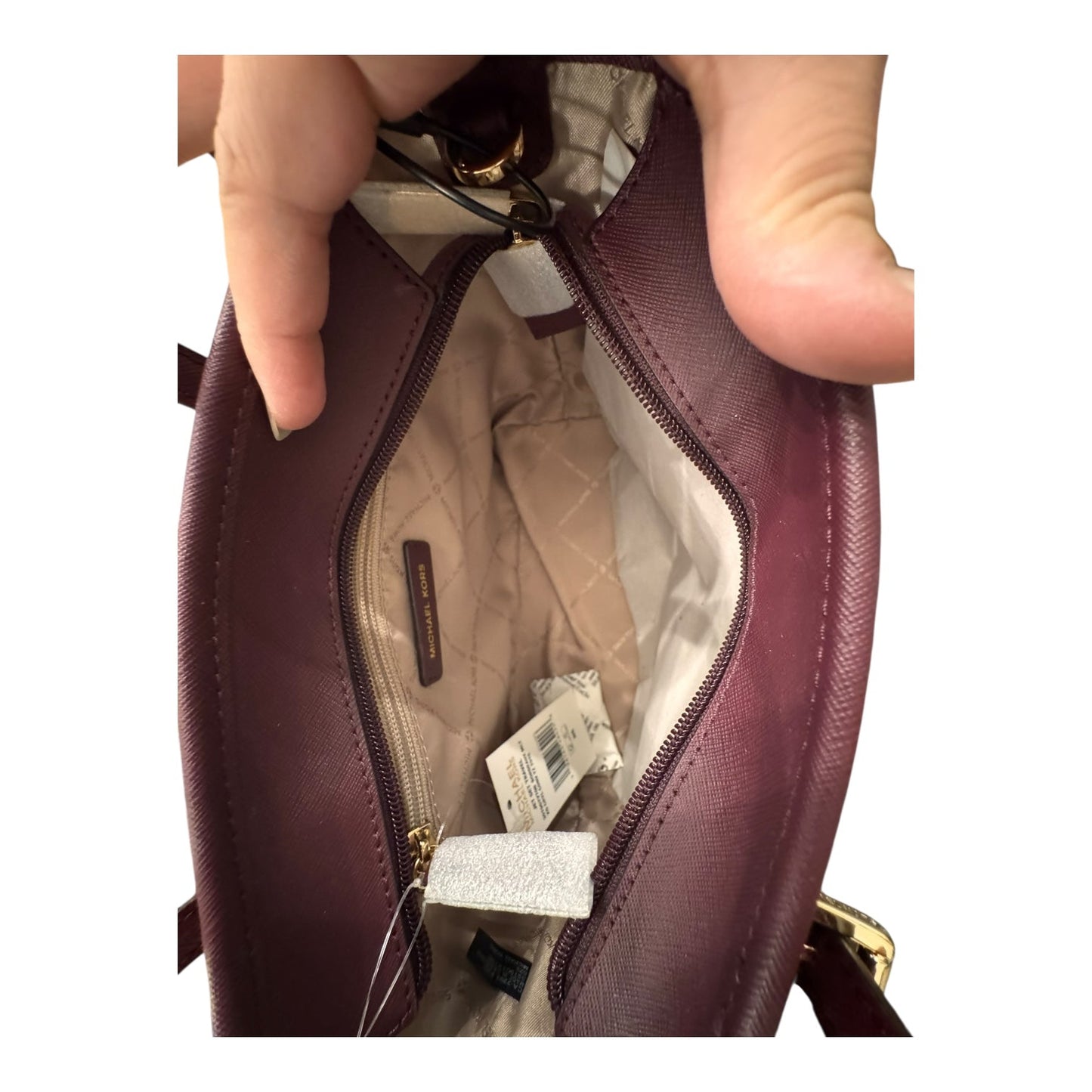 Handbag Designer By Michael Kors In Maroon, Size:Small