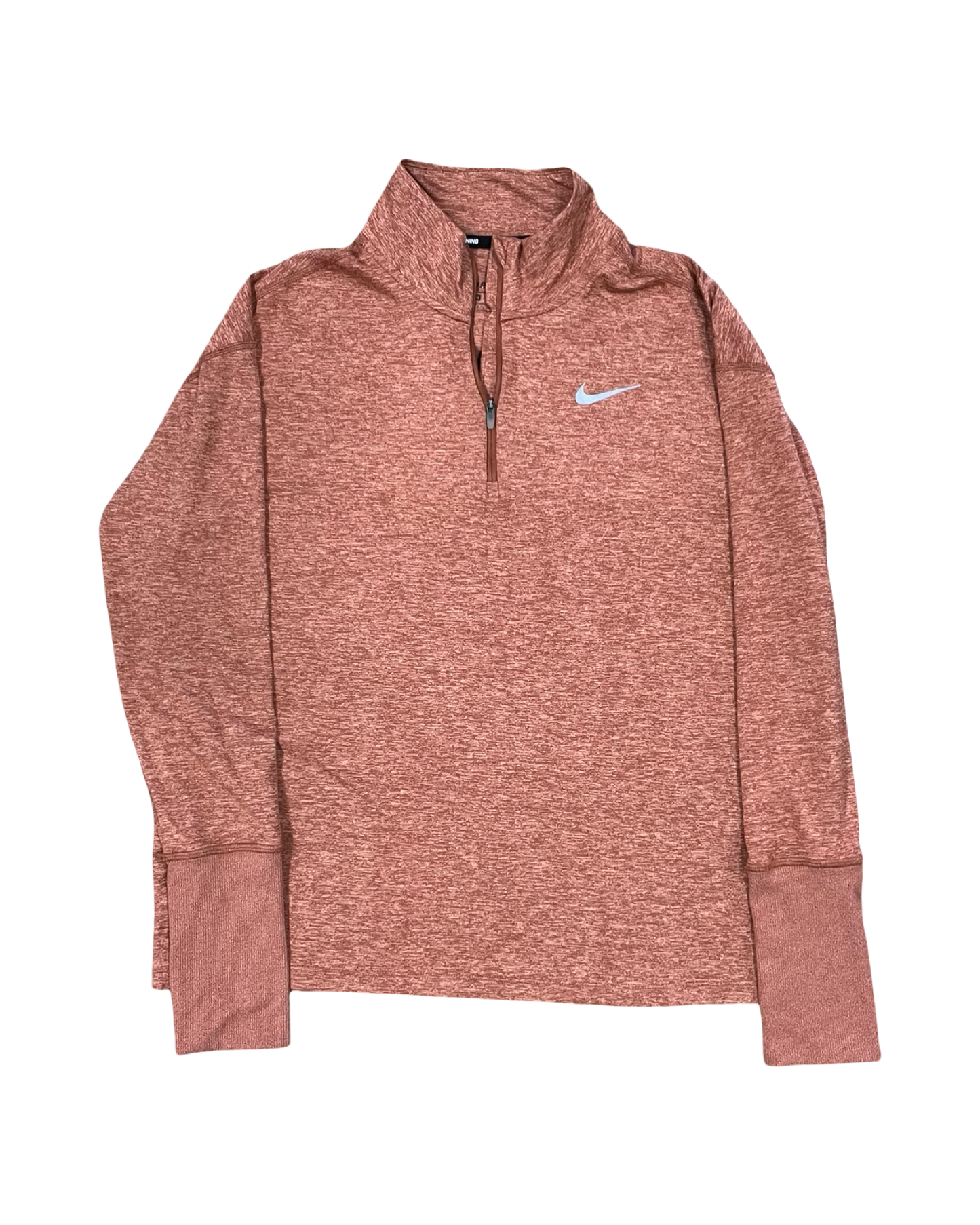 Athletic Top Ls Collar By Nike In Orange, Size:M