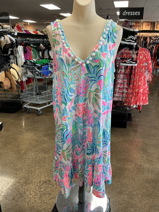 Dress Designer By Lilly Pulitzer In Tropical Print, Size:L