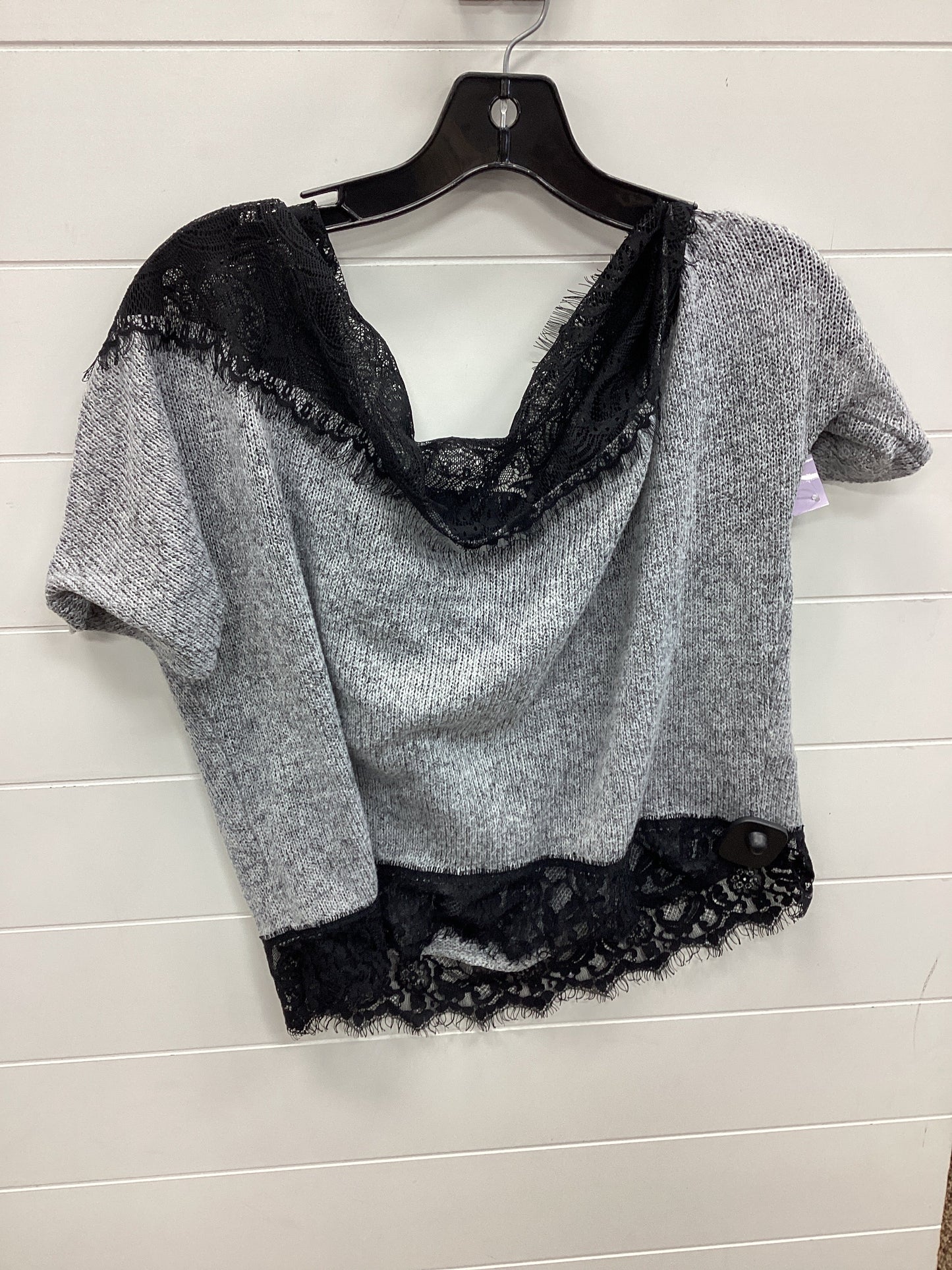 Top Ss By Asos In Black & Grey, Size:16