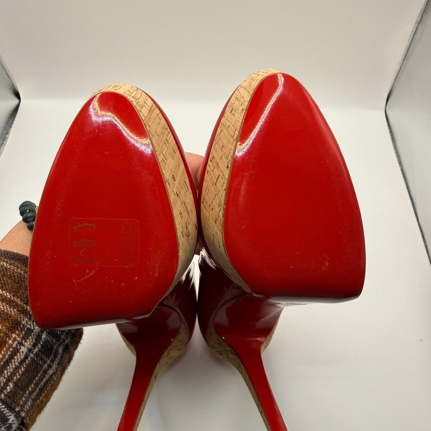 Shoes Luxury Designer By Christian Louboutin In Red, Size: 10.5