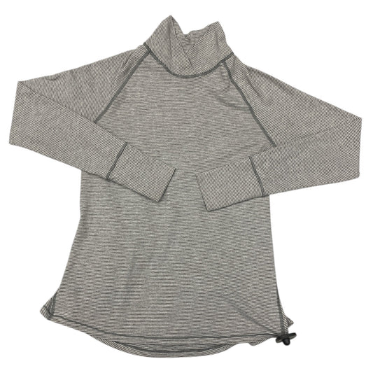 Athletic Top Ls Hoodie By Lululemon In Grey & White, Size:M