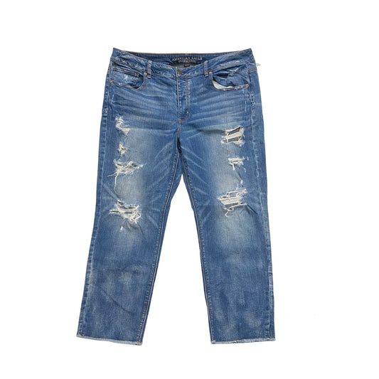 Jeans Straight By American Eagle In Blue Denim, Size:18