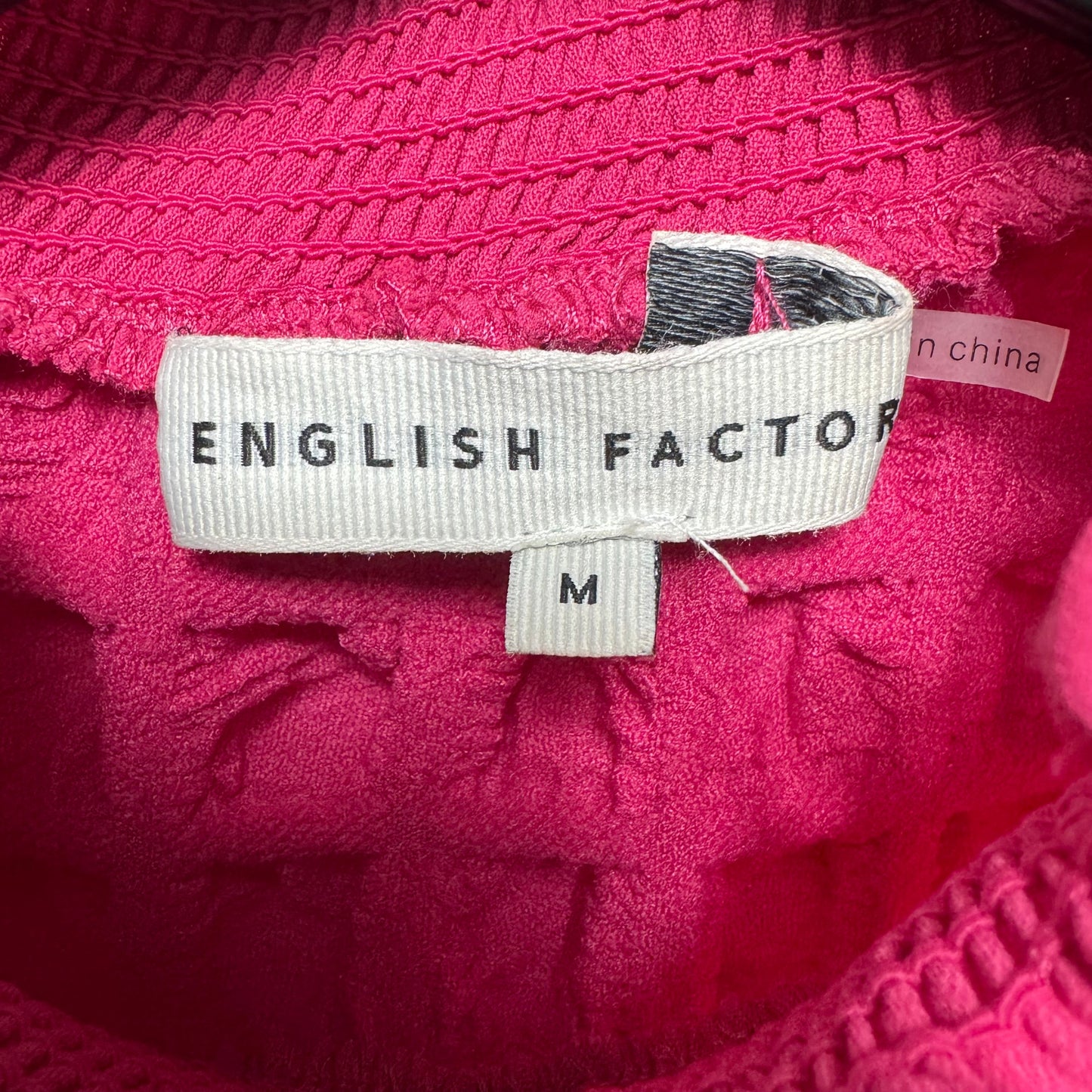 Textured Mock Neck Top By English Factory In Pink, Size: M