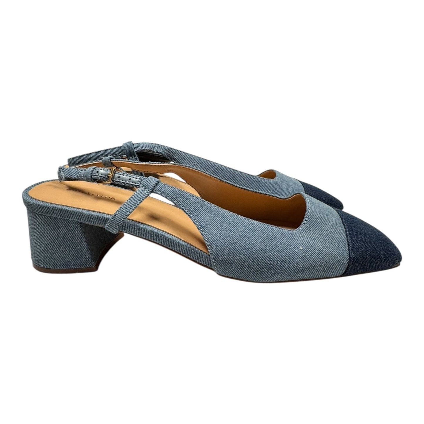 Shoes Heels Block By Ann Taylor In Blue Denim, Size:10