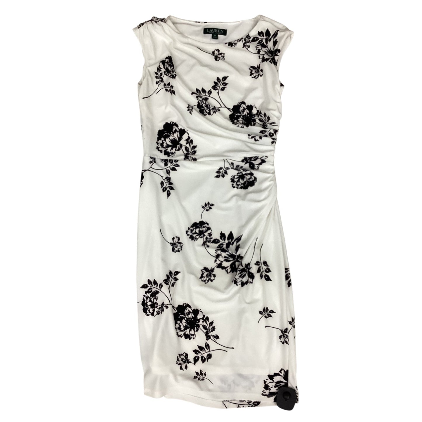 Dress Party Midi By Lauren By Ralph Lauren In Black & White, Size:Sp