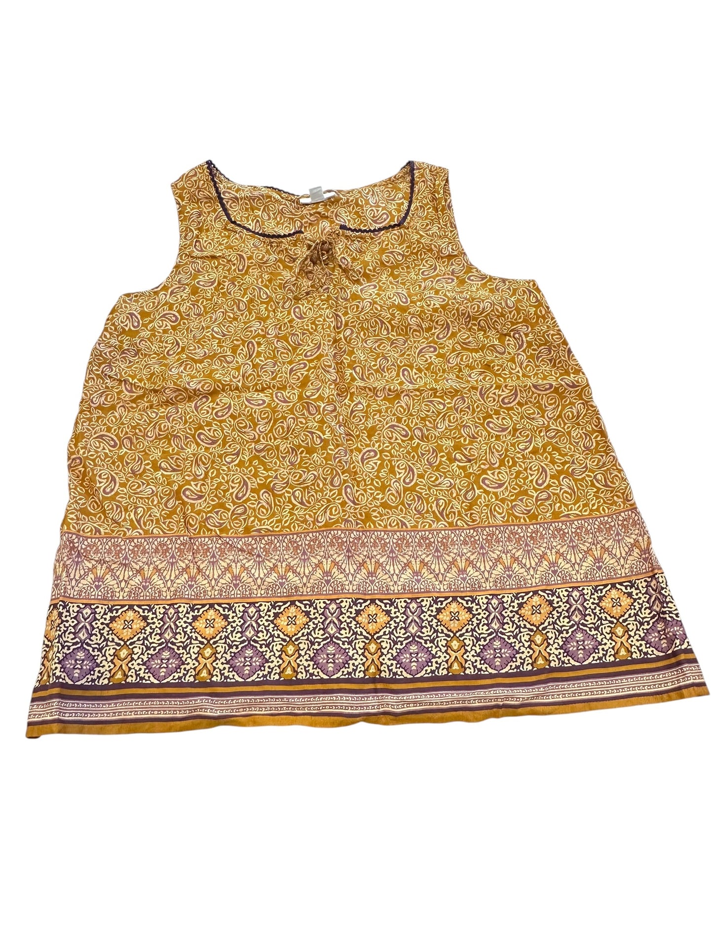 Top Sleeveless By J. Jill In Gold & Purple, Size:Mp
