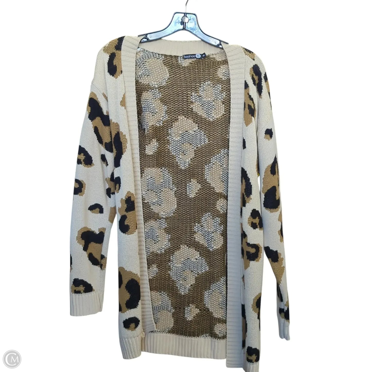 Cardigan By Boohoo Boutique In Leopard Print, Size: L