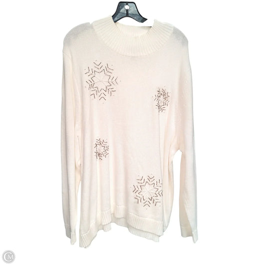 Sweater By Kim Rogers In White, Size: 3x