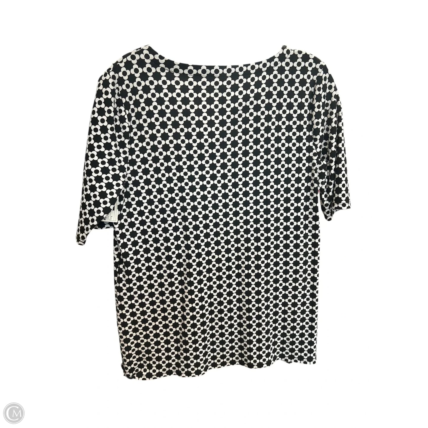 Top Short Sleeve By Croft And Barrow In Black & White, Size: S