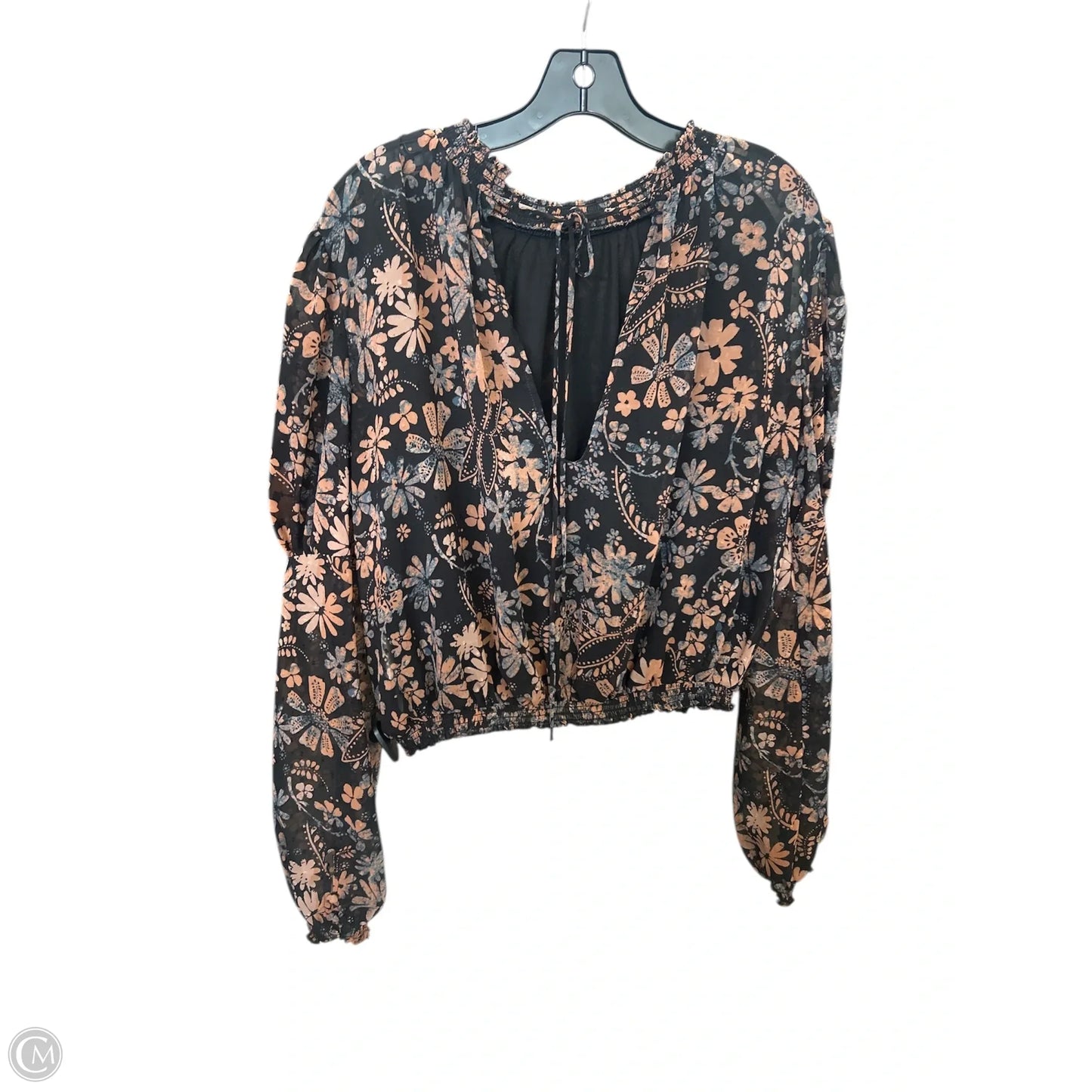 Top Long Sleeve By Free People In Black & Brown, Size: S