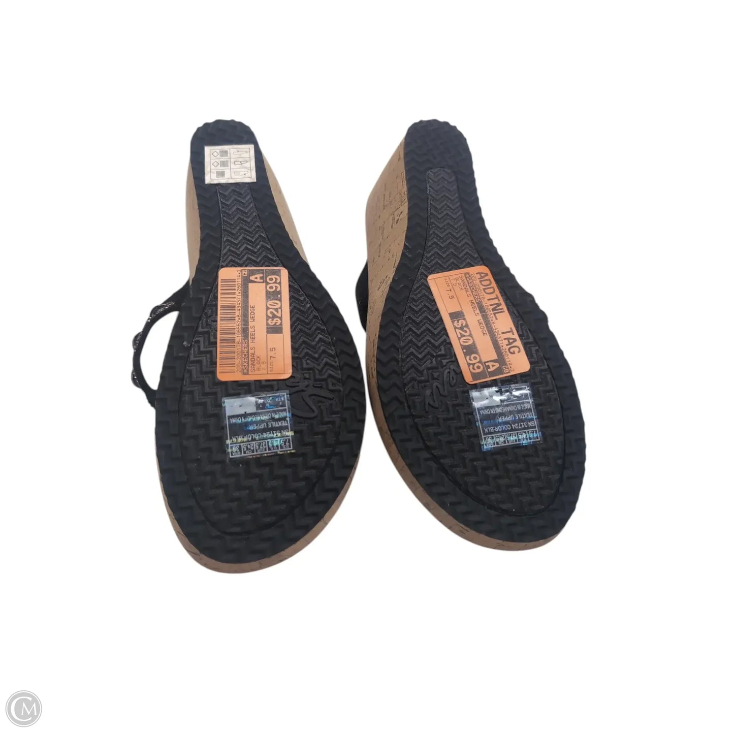 Sandals Heels Wedge By Skechers In Black, Size: 7.5