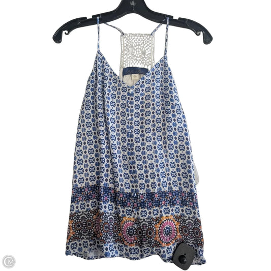 Top Sleeveless By Blue Rain In Blue & White, Size: Xs