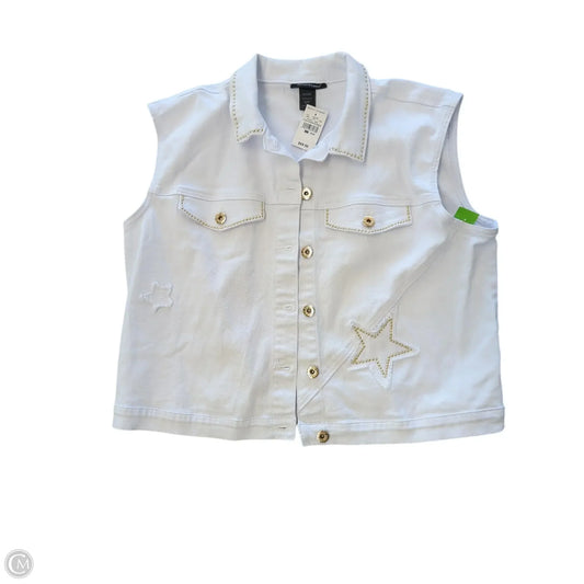 Vest Other By Ashley Stewart In White Denim, Size: 2x