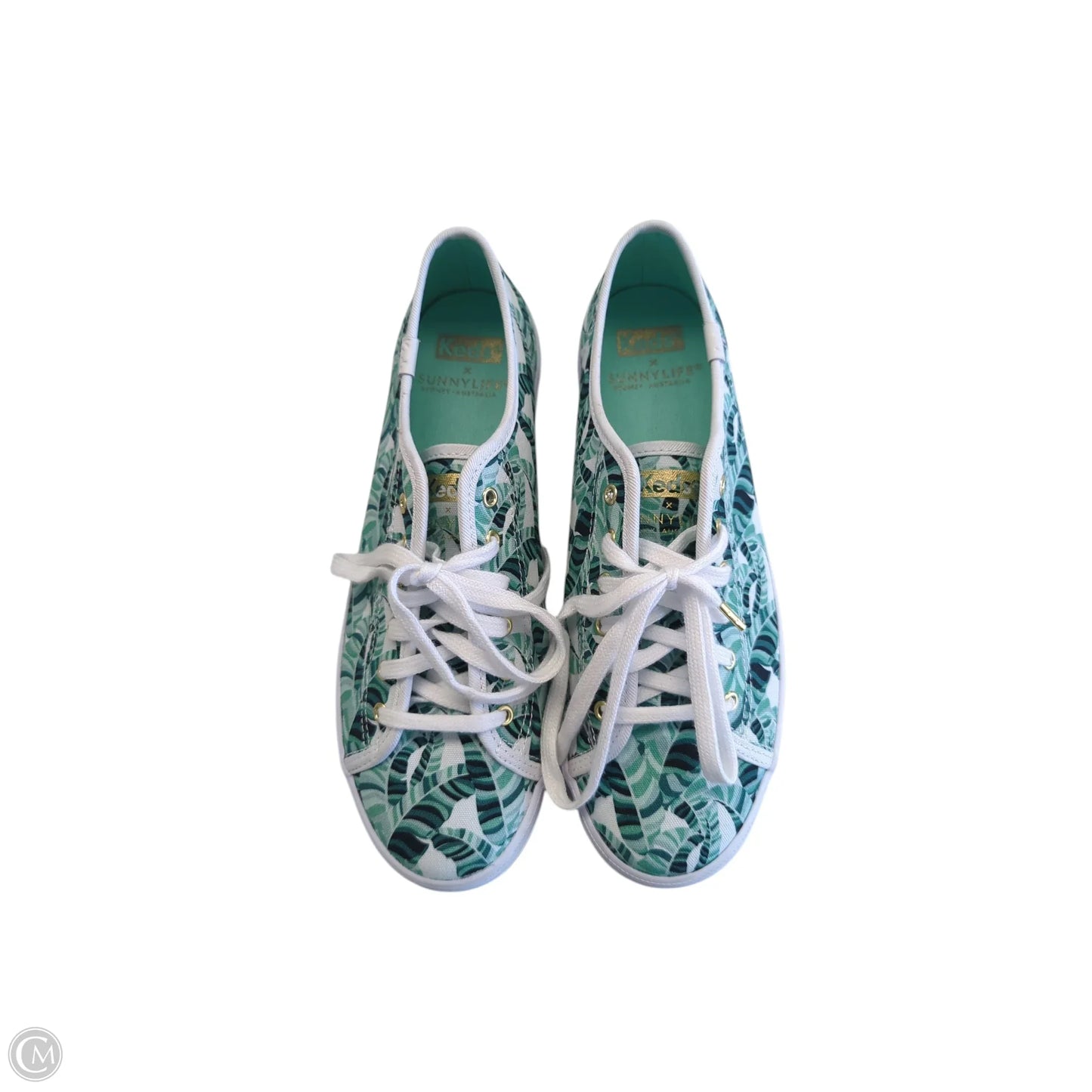 Shoes Sneakers By Keds In Green & White, Size: 7.5