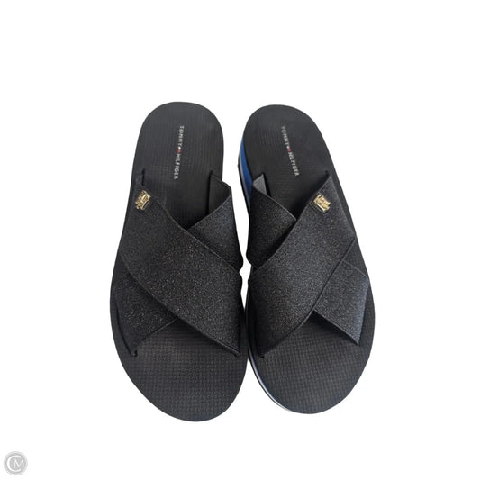 Sandals Heels Platform By Tommy Hilfiger In Black & Blue, Size: 8.5
