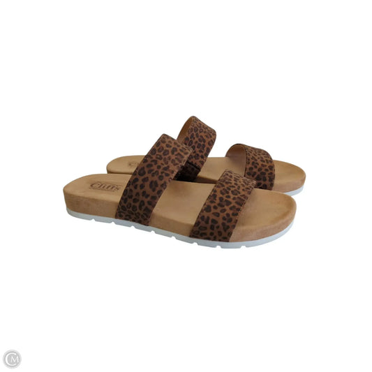 Sandals Flats By Cliffs By White Mountain In Leopard Print, Size: 8