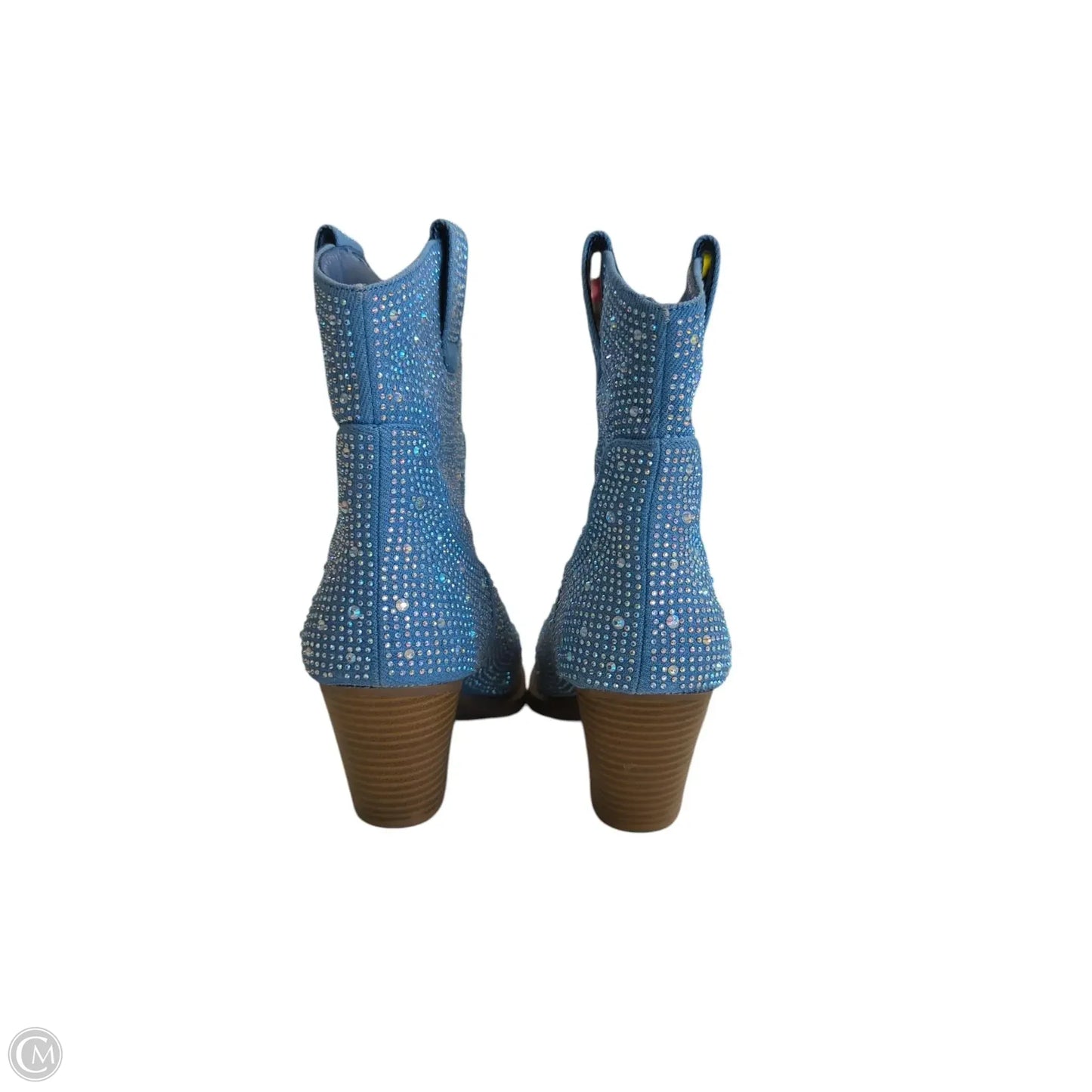 Boots Ankle Heels By Forever In Blue Denim, Size: 8