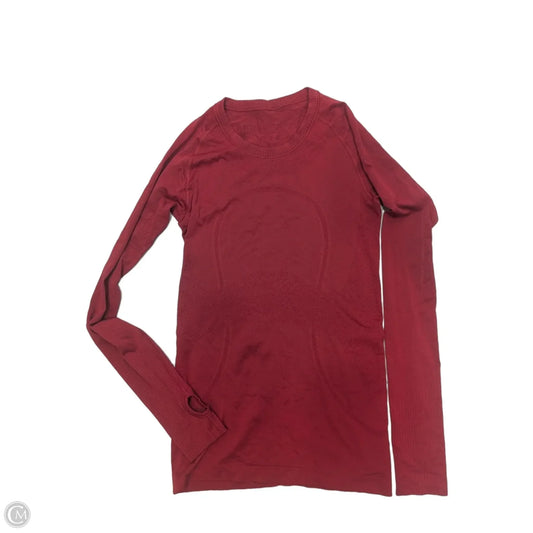 Athletic Top Long Sleeve Crewneck By Lululemon In Red, Size: 6