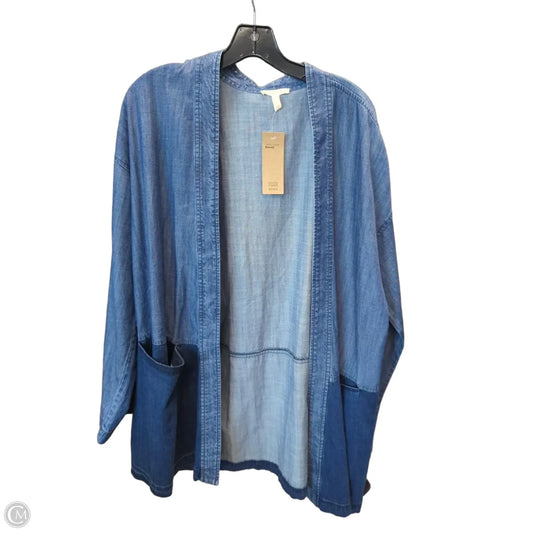 Cardigan By Eileen Fisher In Blue Denim, Size: L