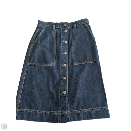Skirt Midi By Free Assembly In Blue Denim, Size: 2