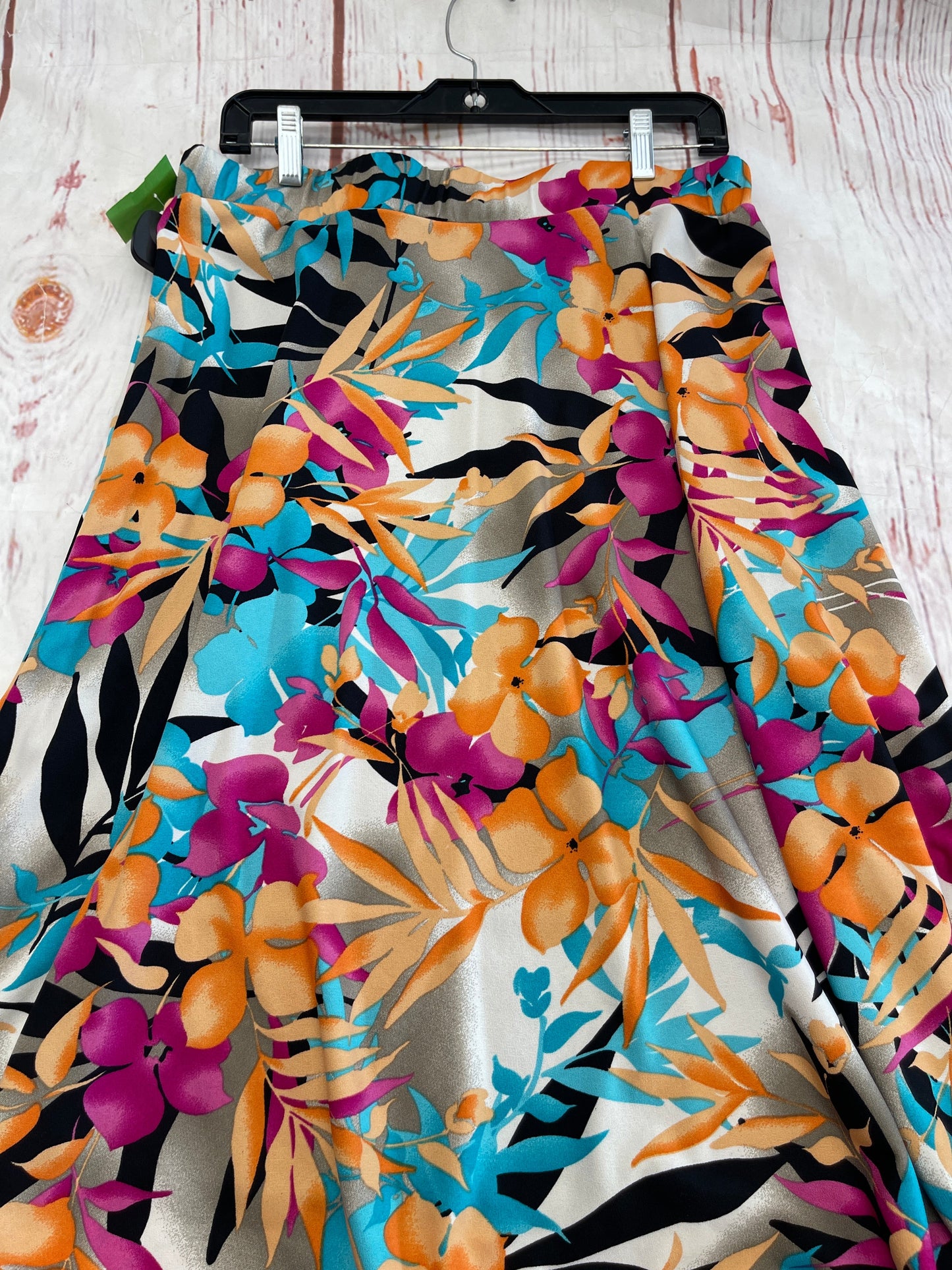 Floral Skirt Midi Lapis, Size 1x