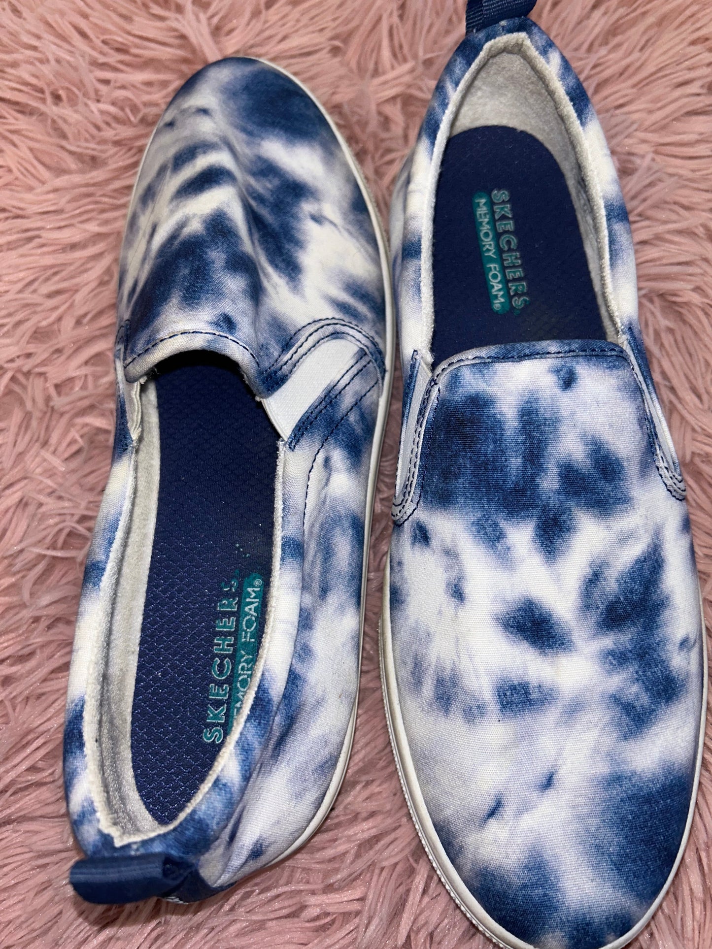 Blue White Shoes Flats Mule & Slide Skechers, Size 10