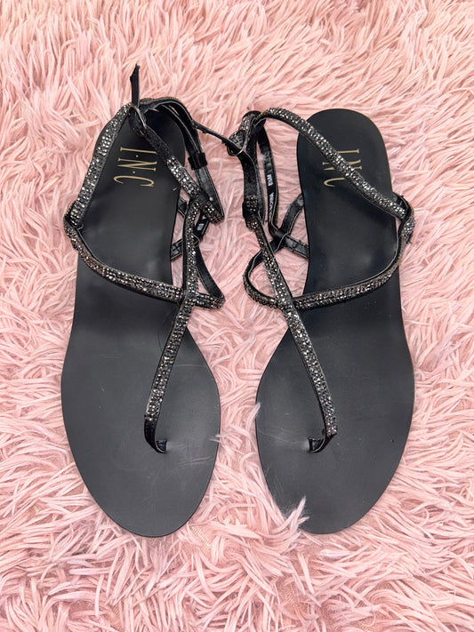 Black Sandals Heels Wedge Inc, Size 8.5