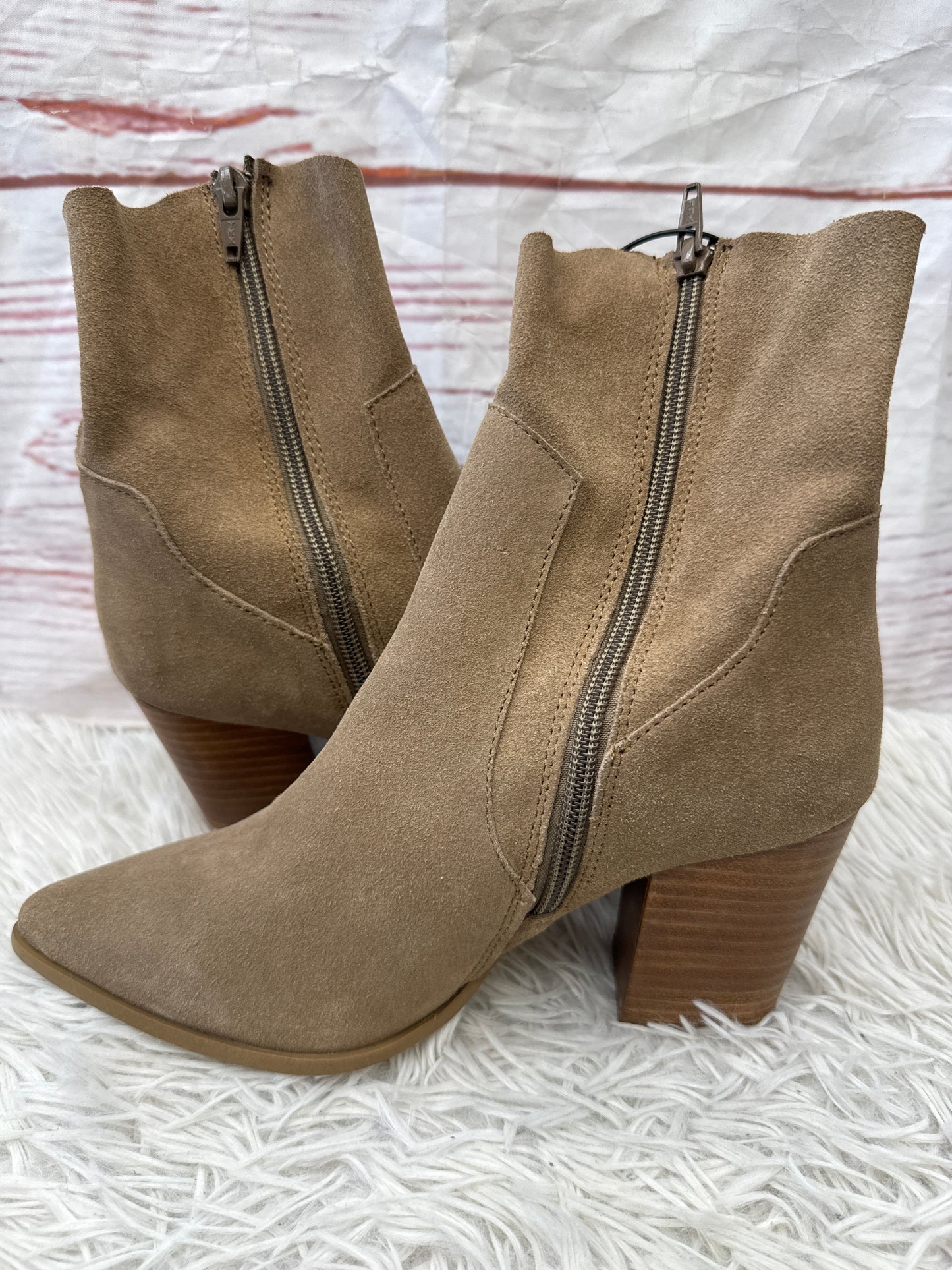 Boots Ankle Heels By Steve Madden In Tan, Size: 8.5