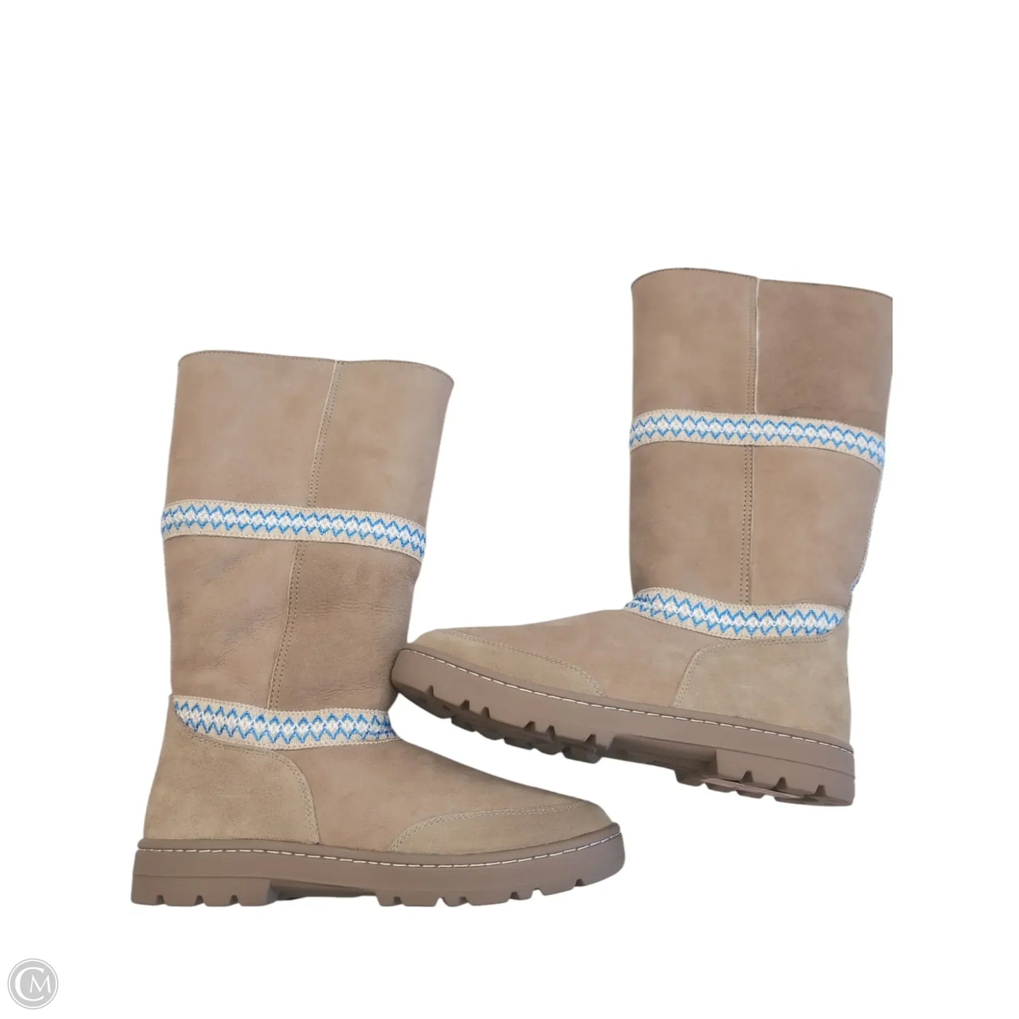 Boots Designer By Ugg In Blue & Cream, Size: 11