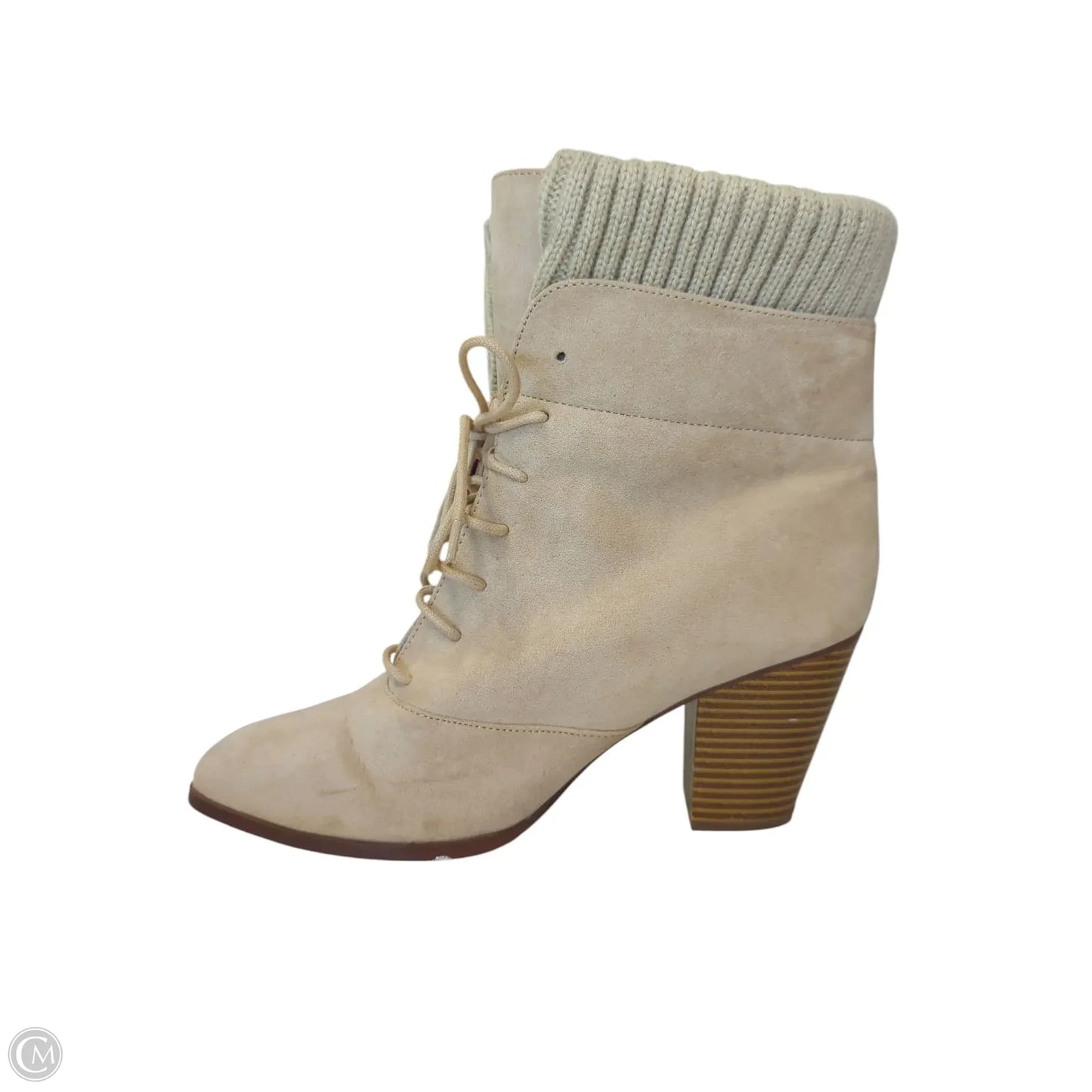 Boots Ankle Heels By Just Fab In Tan, Size: 10