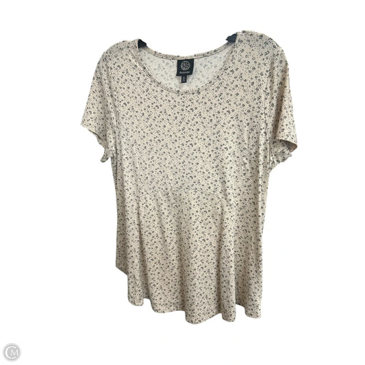 Top Short Sleeve By Bobeau In Green & Tan, Size: M