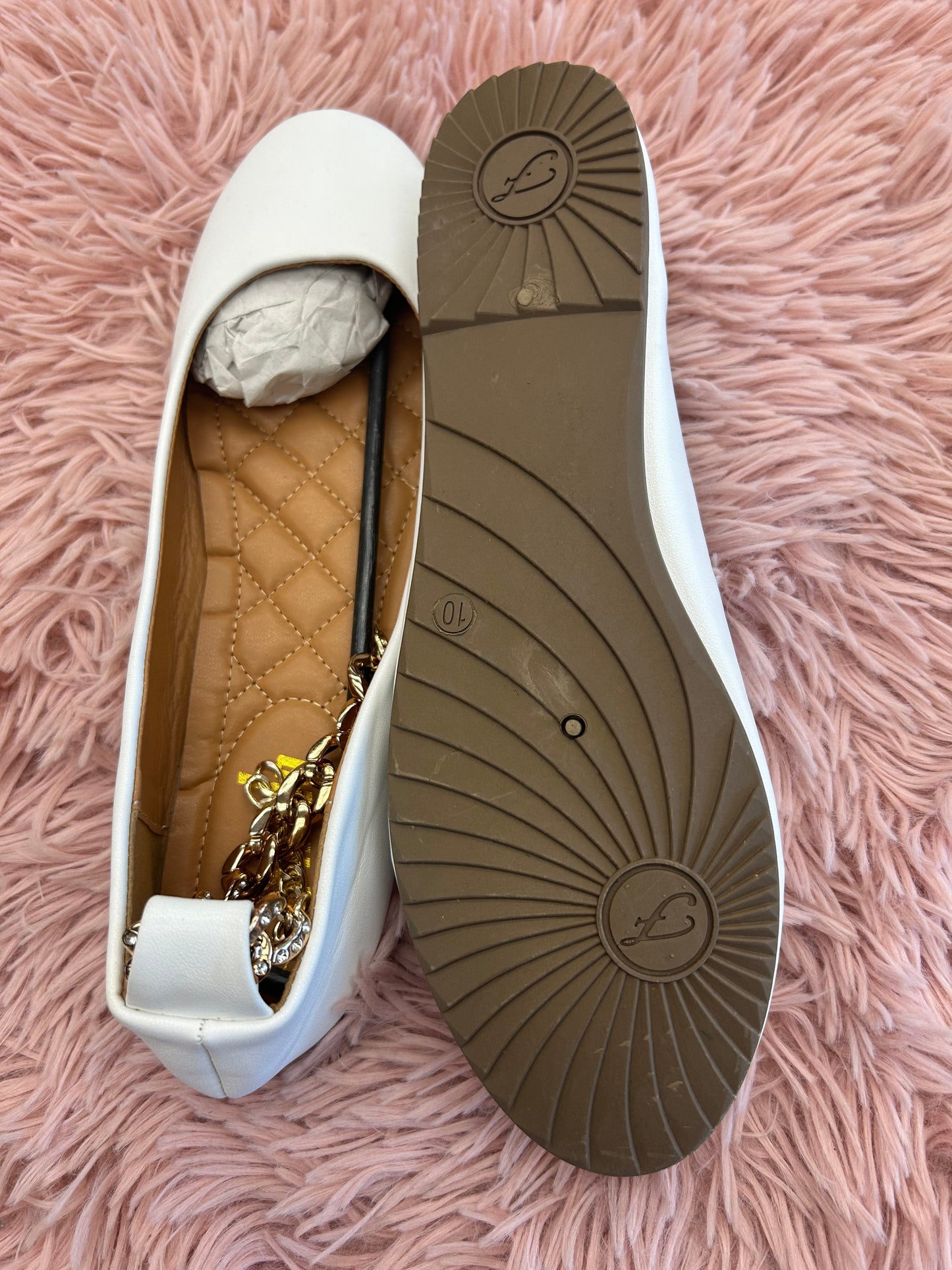 White Shoes Flats Ballet Shein, Size 10