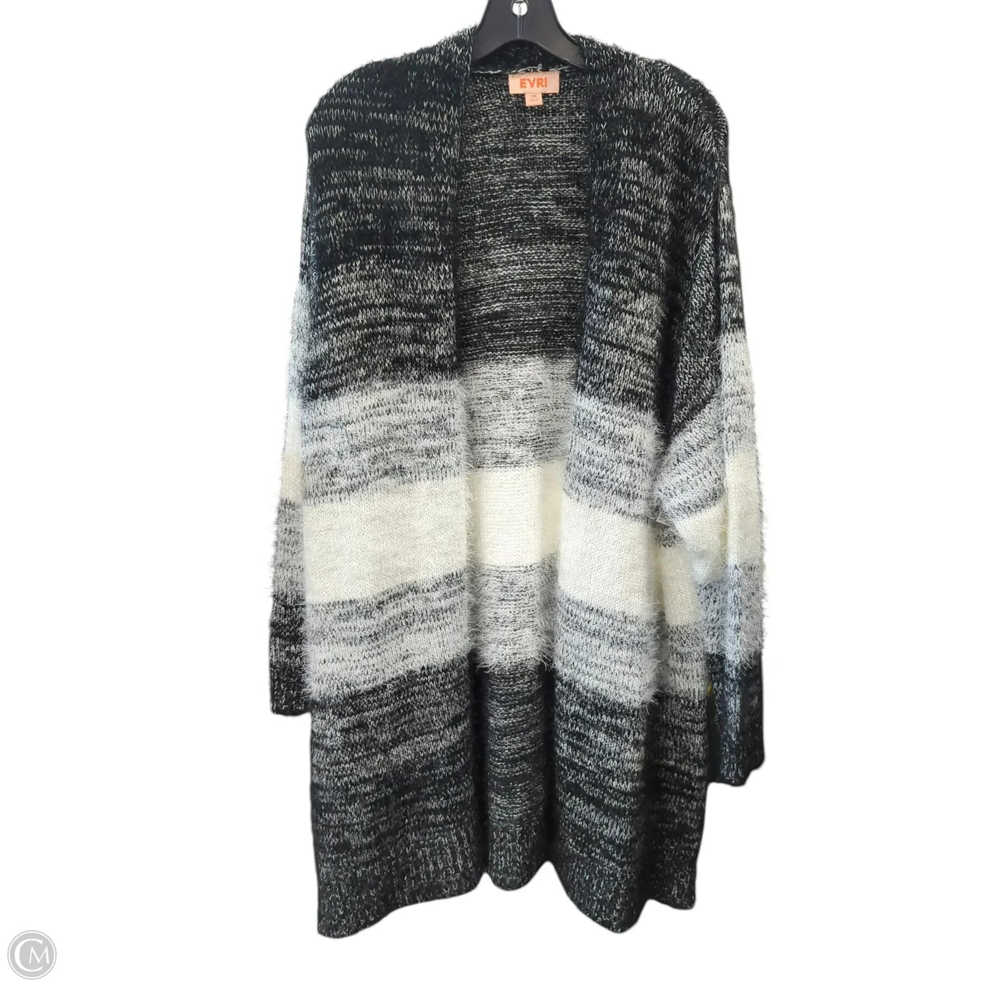 Cardigan By Evri In Black & White, Size: 3x