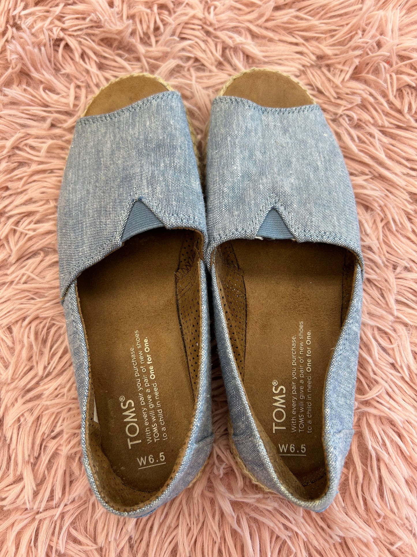 Shoes Flats Espadrille By Toms In Denim, Size: 6.5