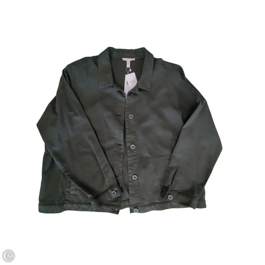 Jacket Shirt By Eileen Fisher In Green, Size: Xl