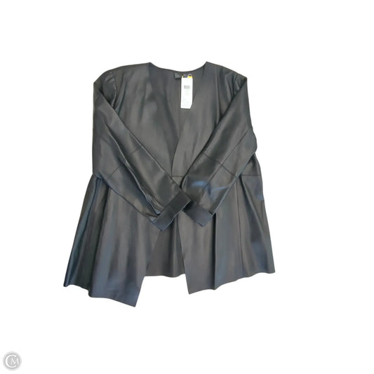 Jacket Leather By Eileen Fisher In Black, Size: Xl