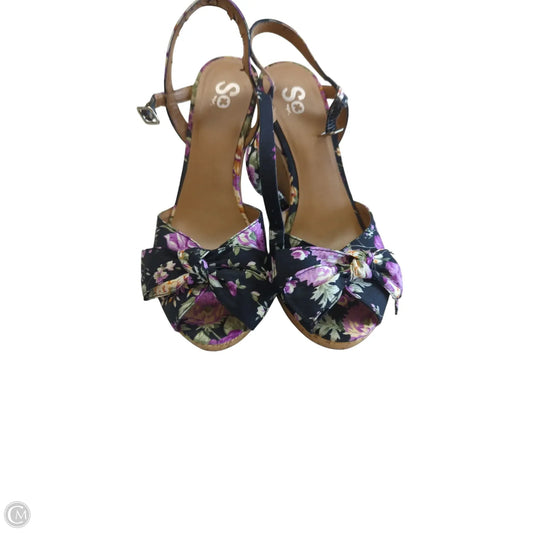 Shoes Heels Wedge By Spalding In Floral Print, Size: 8