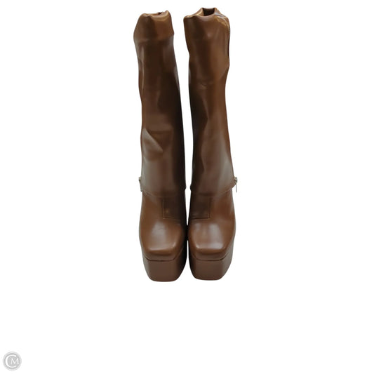 Boots Knee Heels By Fashion Nova In Brown, Size: 8