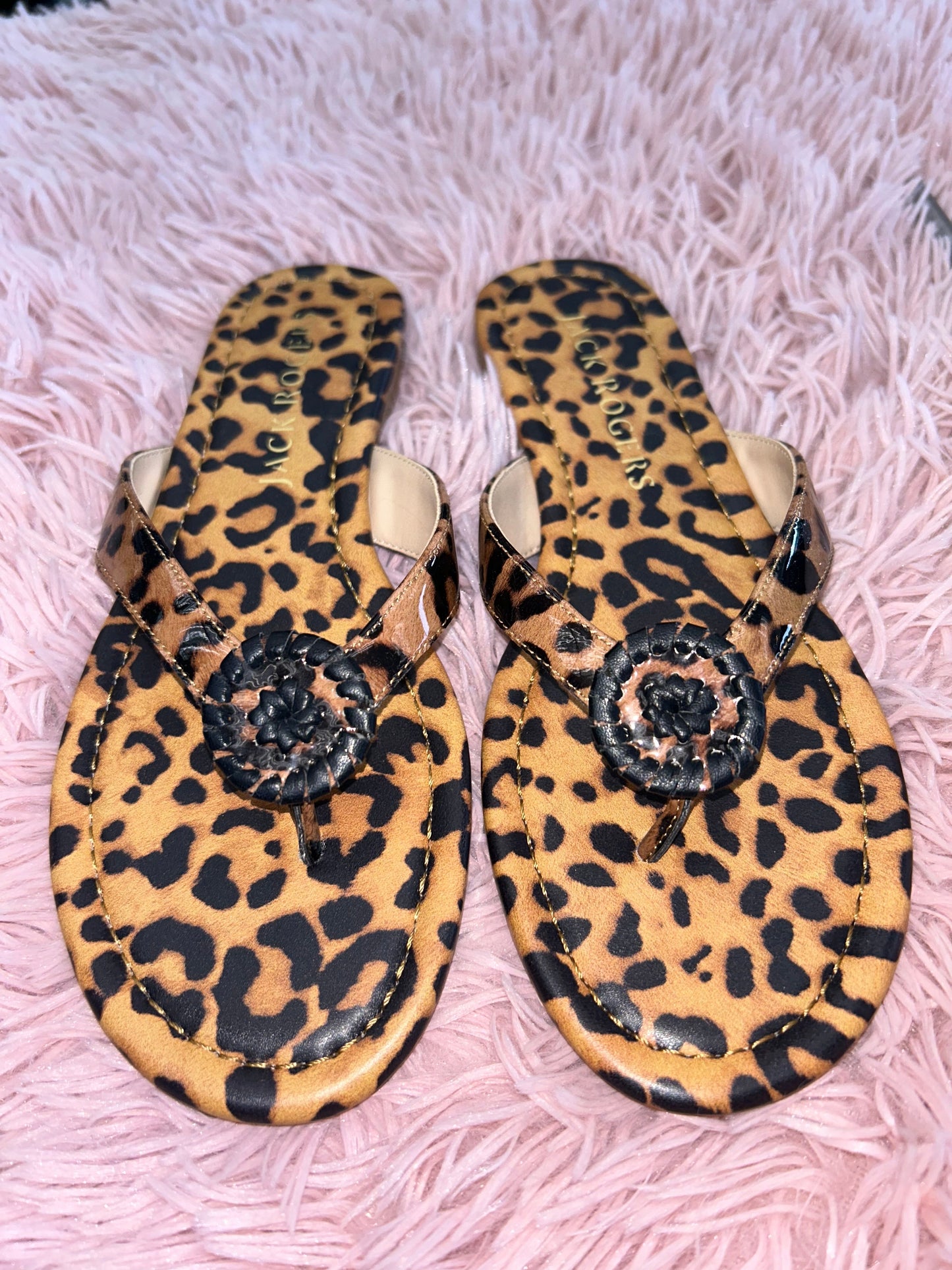 Sandals Flip Flops By Jack Rogers In Animal Print, Size: 7