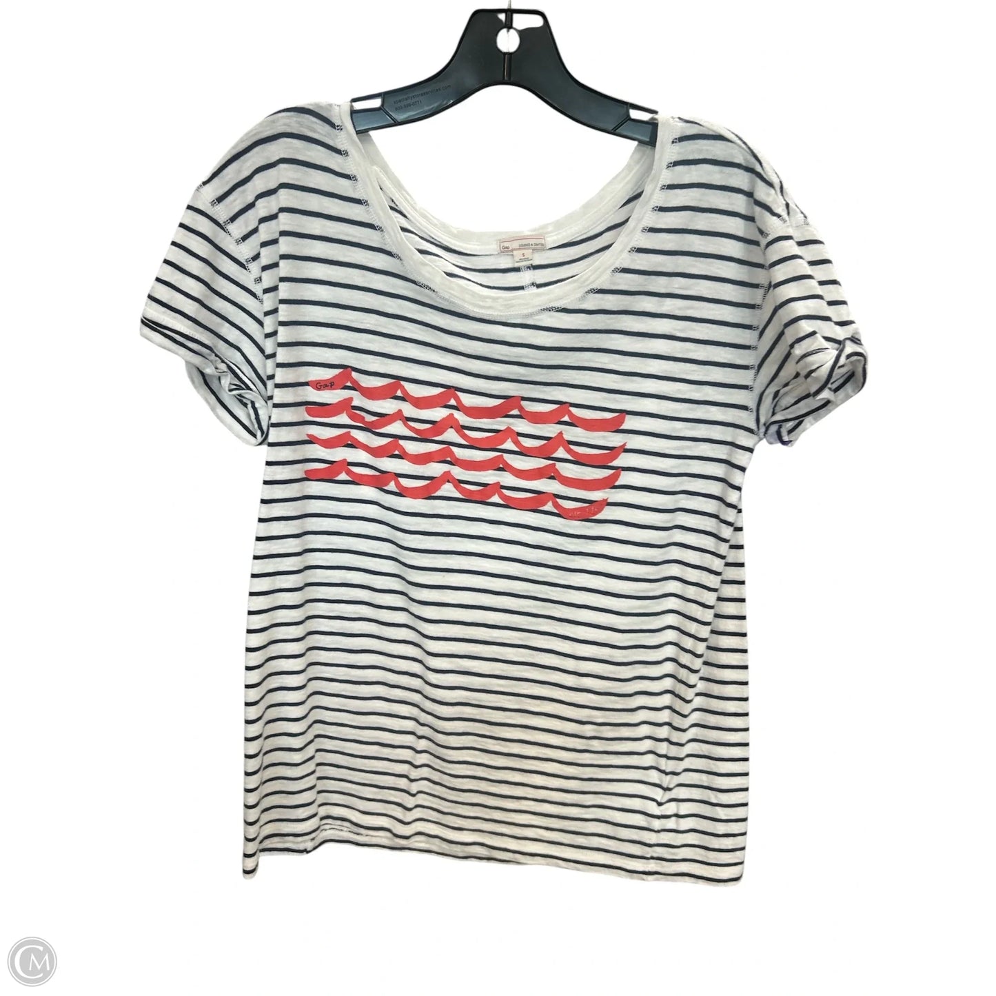 Top Short Sleeve By Gap In Striped Pattern, Size: S
