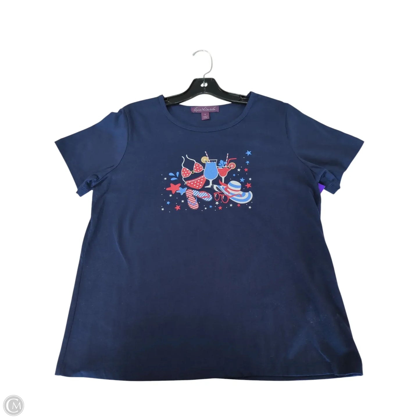 Top Short Sleeve By Gloria Vanderbilt In Blue, Size: M