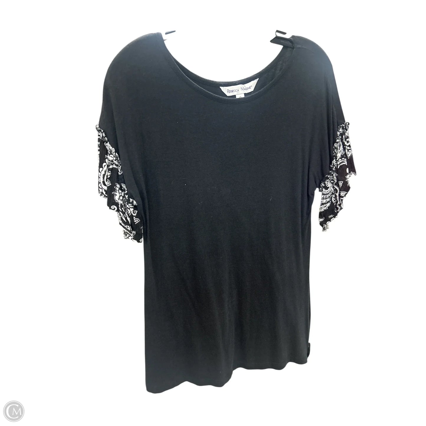Top Short Sleeve By Rebecca Malone In Black, Size: S