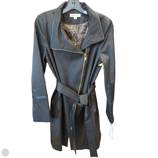 Coat Raincoat By Via Spiga In Black, Size: M