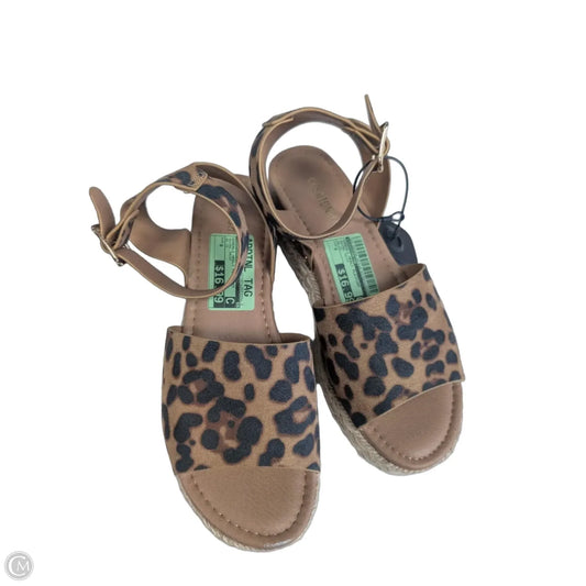 Sandals Heels Platform By Cushionaire In Animal Print, Size: 8