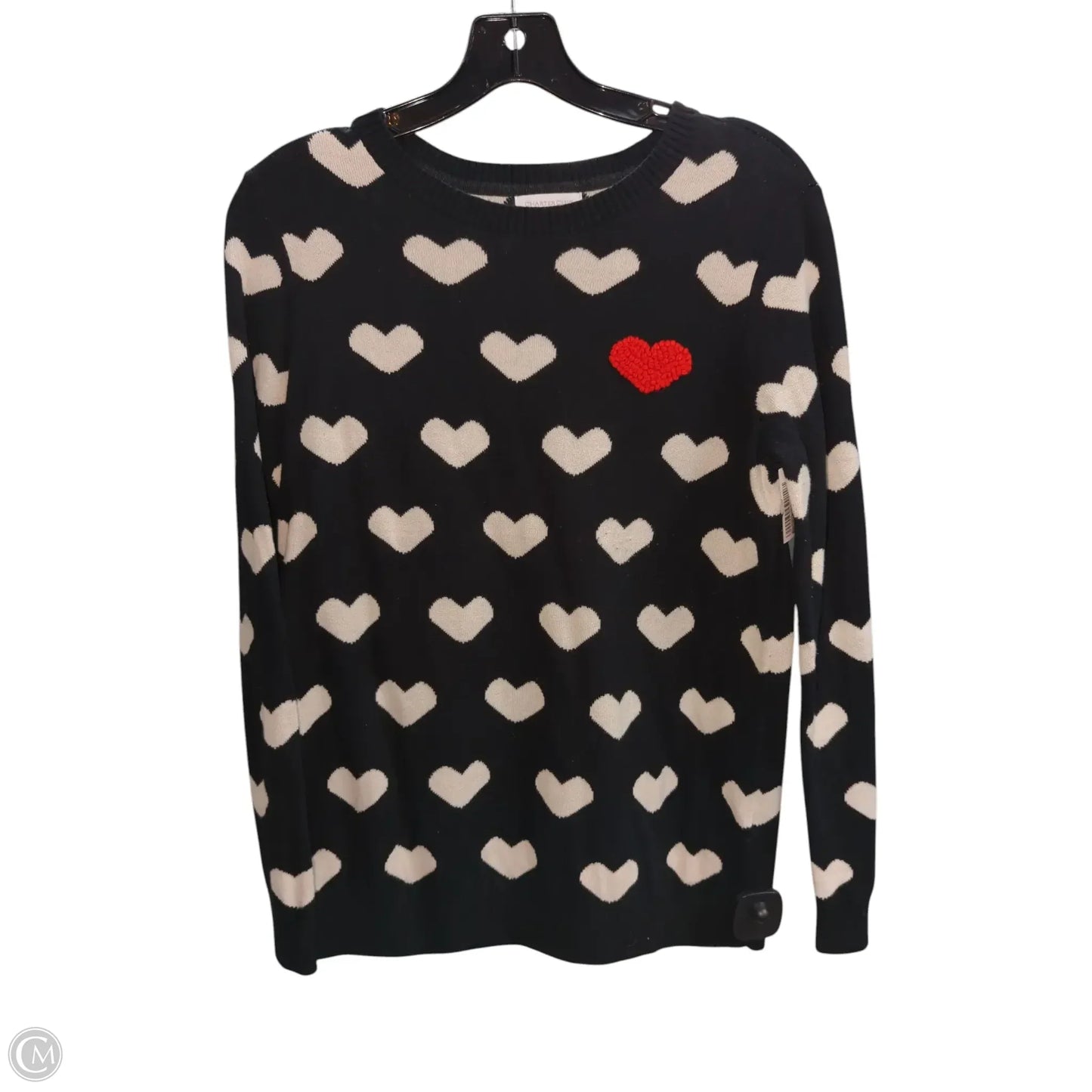 Sweater By Charter Club In Black & White, Size: M
