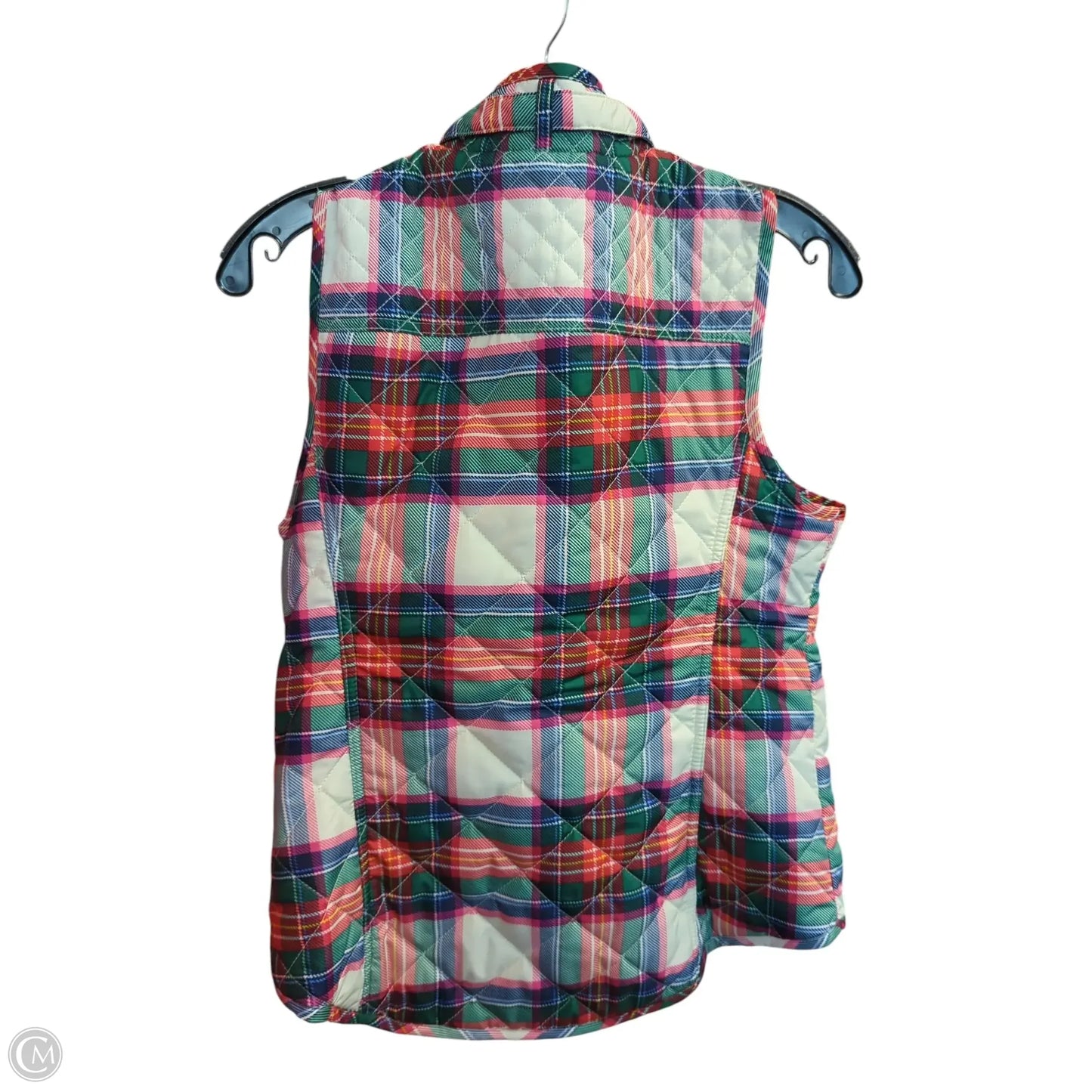 Vest Puffer & Quilted By Crown And Ivy In Plaid Pattern, Size: S
